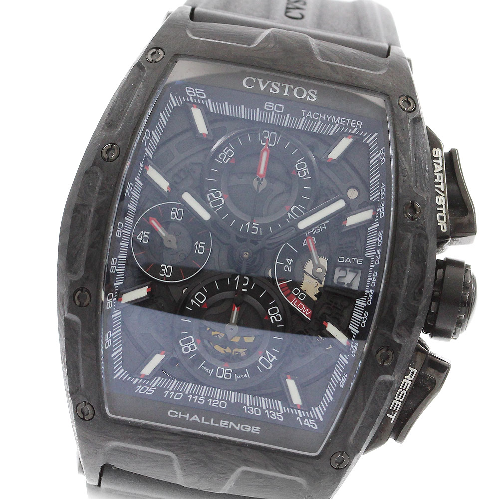 クストス CVSTOS CVT-CHR2-FGDC クストス チャレンジ クロノ2 カーボン 自動巻き メンズ 良品 _903378【中古】