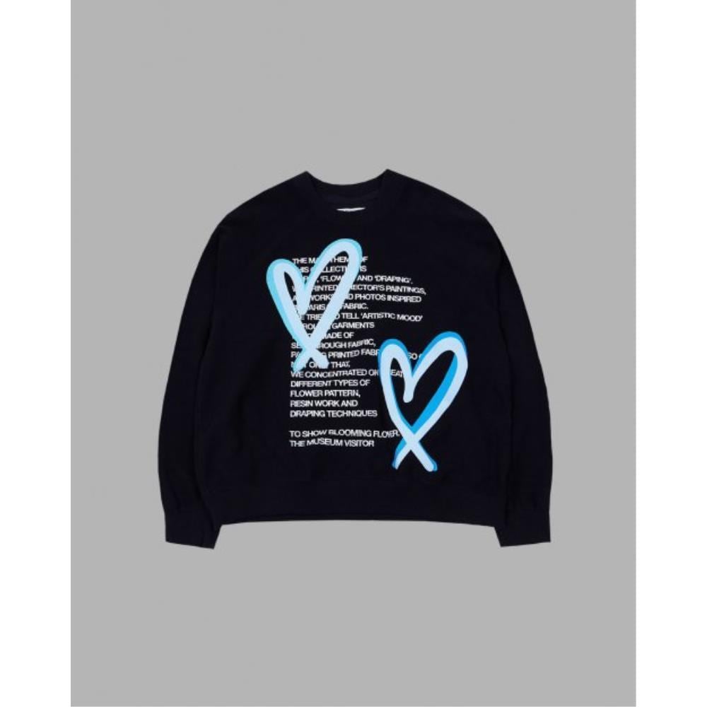 THE MUSEUM VISITOR HEART PRINTED INSIDEOUT SWEATSHIRTS B