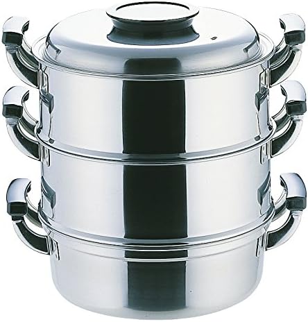 神子島製作所 桃印 丸型蒸器 29cm3段 18-0ステンレス 日本 AMS72293 2mvetro Amazon｜神子島製作所 桃印 18-0丸型蒸器 3段29cm｜蒸し器