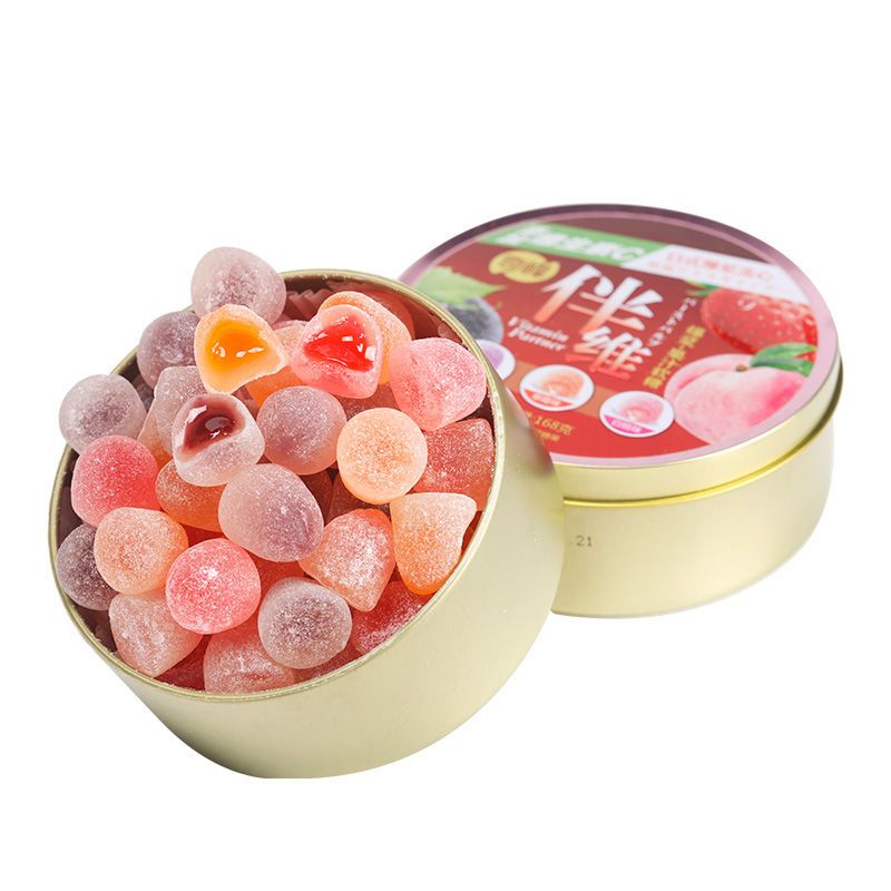 【1つ買うと1つ無料】満場時間奇峰漿ジュースソフトキャンディ168g缶果物味サンドイッチグミネット赤オフィスレジャー間食バッチ