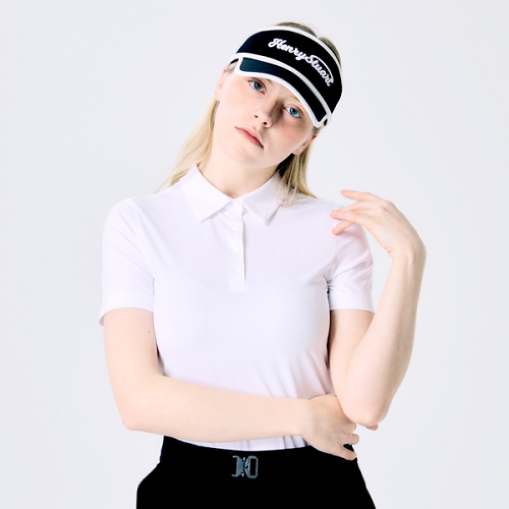 AVAVE レディースカラーネックソリッドショートスリーブ T シャツホワイト