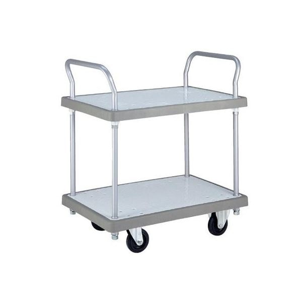 バンパーキャリー/台車 小 2段式両袖 4インチ エラストマー車 自在2 固定2 ストーンホワイト 静音キャスター仕様