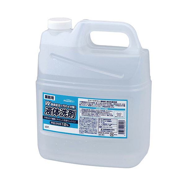 (まとめ) 熊野油脂 ファーマアクト 液体洗濯洗剤 業務用 4L 1本 (×10セット)