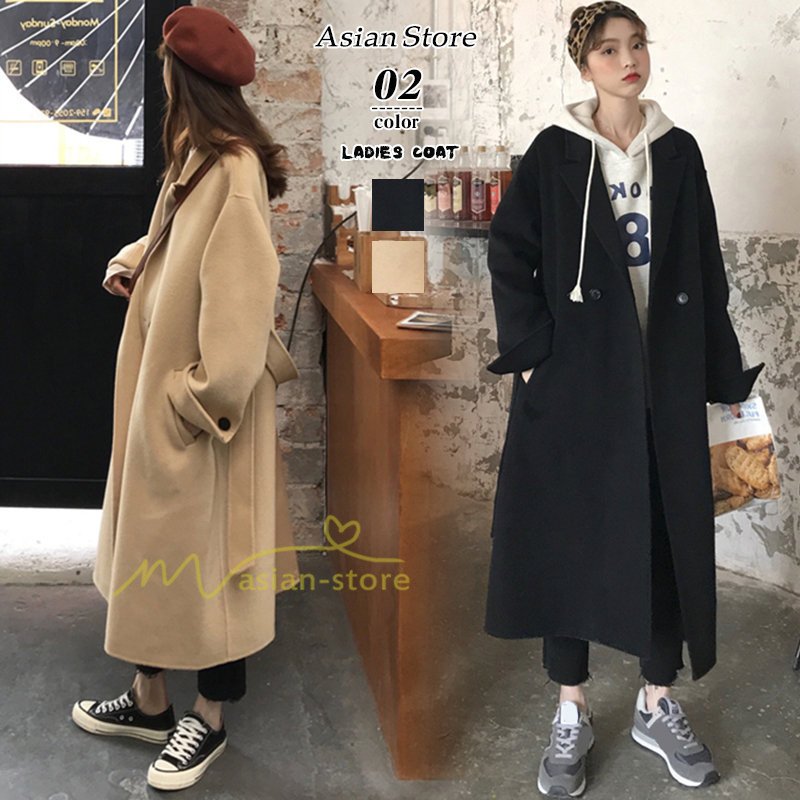コート レディース チェスターコート ロングコート 膝下 ラシャコート オシャレ 着痩せ 韓国風 エ