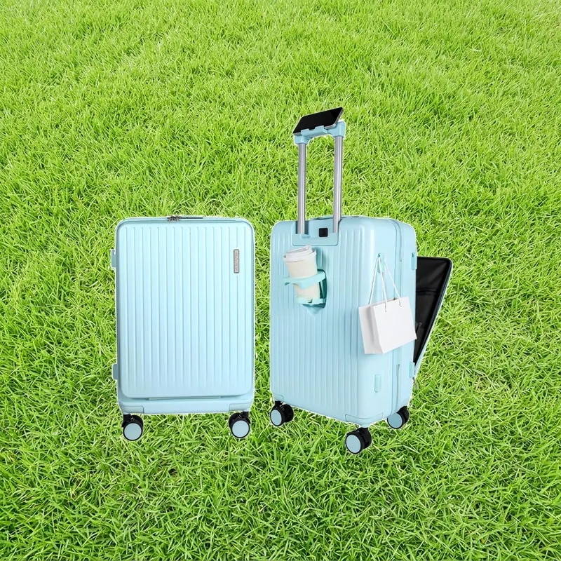 [SKYFLY] スーツケース 機内持ち込み 軽量 sサイズ キャリーケース 小型 フロントオープン 片開き 頑丈 前開き TSAロック ストッパー付き 静音 キャスター 360度回転 【多機能 フロ
