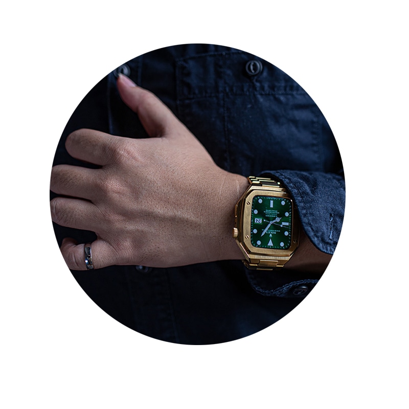 Apple Watchケース バンド 高級 替え ベルト カバー メンズ 高耐久 金属素材 Apple Watch 高級 44mm 45mm 一体型