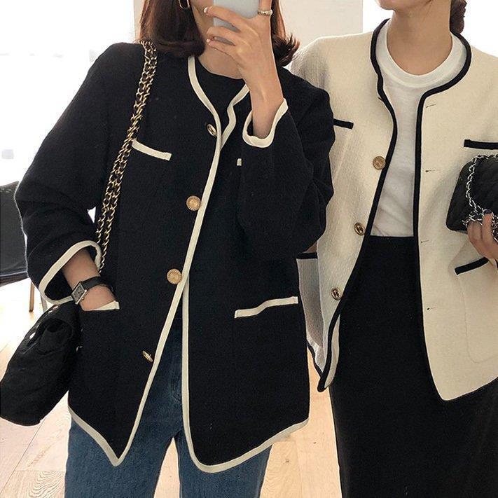【急速出荷 2025年新作】ノーカラージャケット レディース 秋新作 ジャケットショート丈 カーディガン ブレザー 40代 アウター 韓国風 ゆったり オシャレ 入学式 大人 通勤 30代