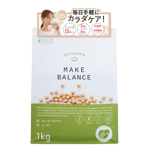 FIXIT ソイプロテイン プロテイン ソイ MAKE BALANCE 1kg 抹茶 国内製造 (抹茶) 4,726円