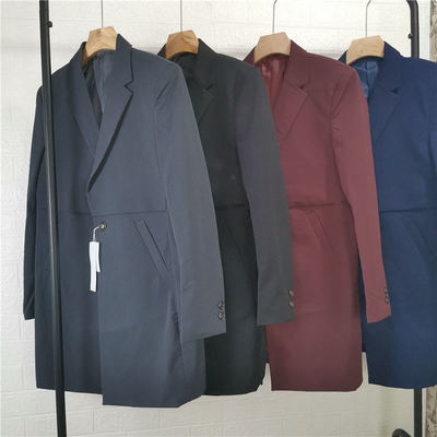 【全店任意2枚購入で100円OFF】男　　韓国　着やせ　英国スタイル　青　ハンサム　中長スタイル　発　タイプ　レジ