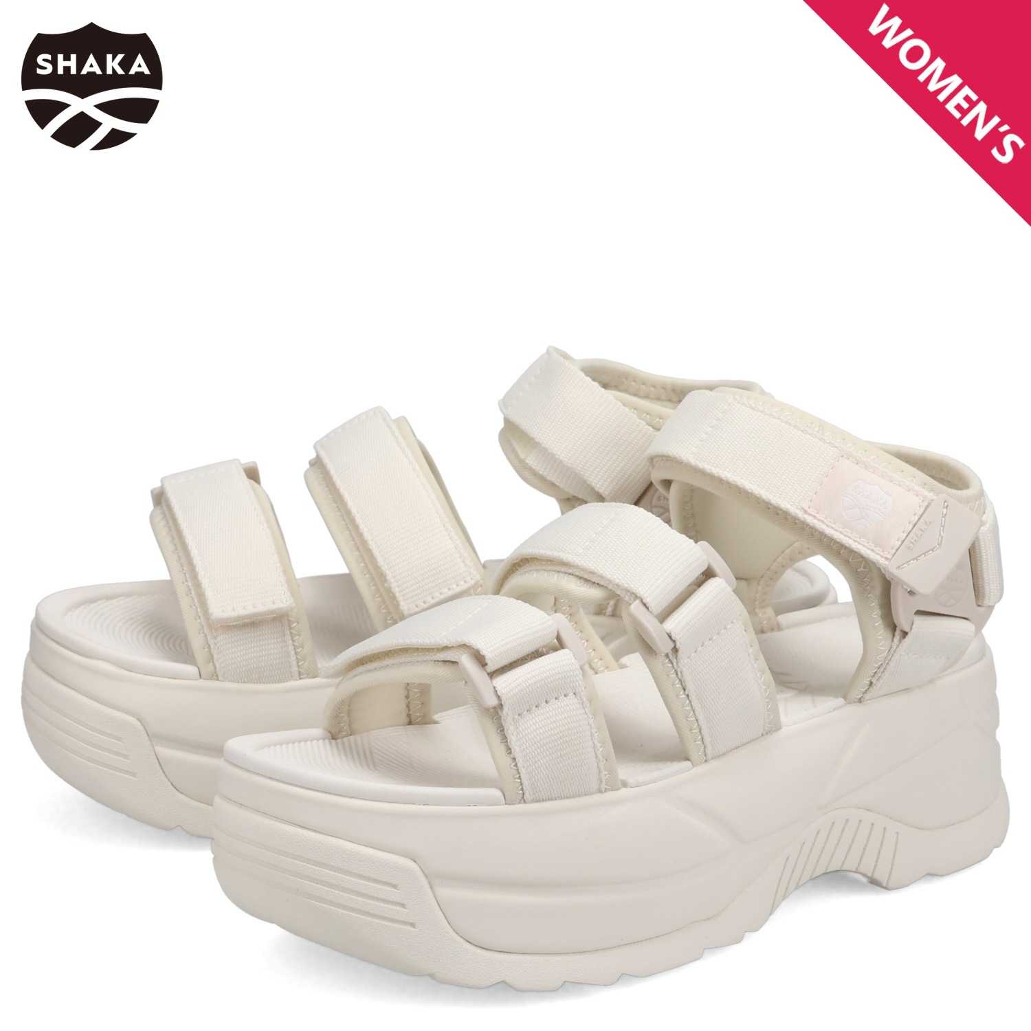 スポーツサンダル ネオ バンジー チャンキー レディース 厚底 オフ ホワイト SK-114