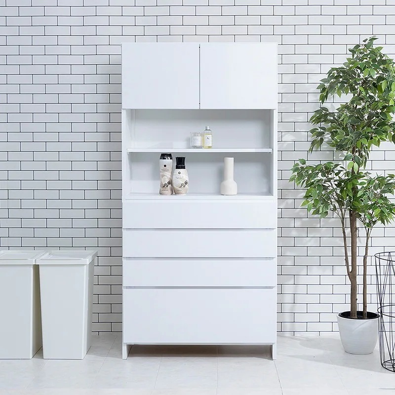 ランドリーチェスト サニタリーチェスト ランドリー 収納 幅80cm 奥行35.5cm 薄型 スリム ランドリーボックス タオル収納 洗面所 収納