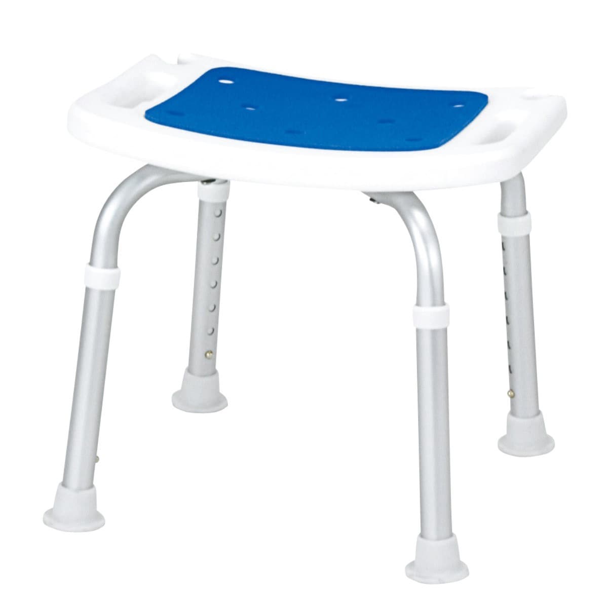 シャワーベンチ背無 ブルー シャワーベンチ シャワーチェア 背無 7段階 高さ調整 組立 風呂いす 風呂椅子 介護 介護用 入浴用品 風呂 椅子 イス ベンチ 伸縮 入浴補助 お風呂介助