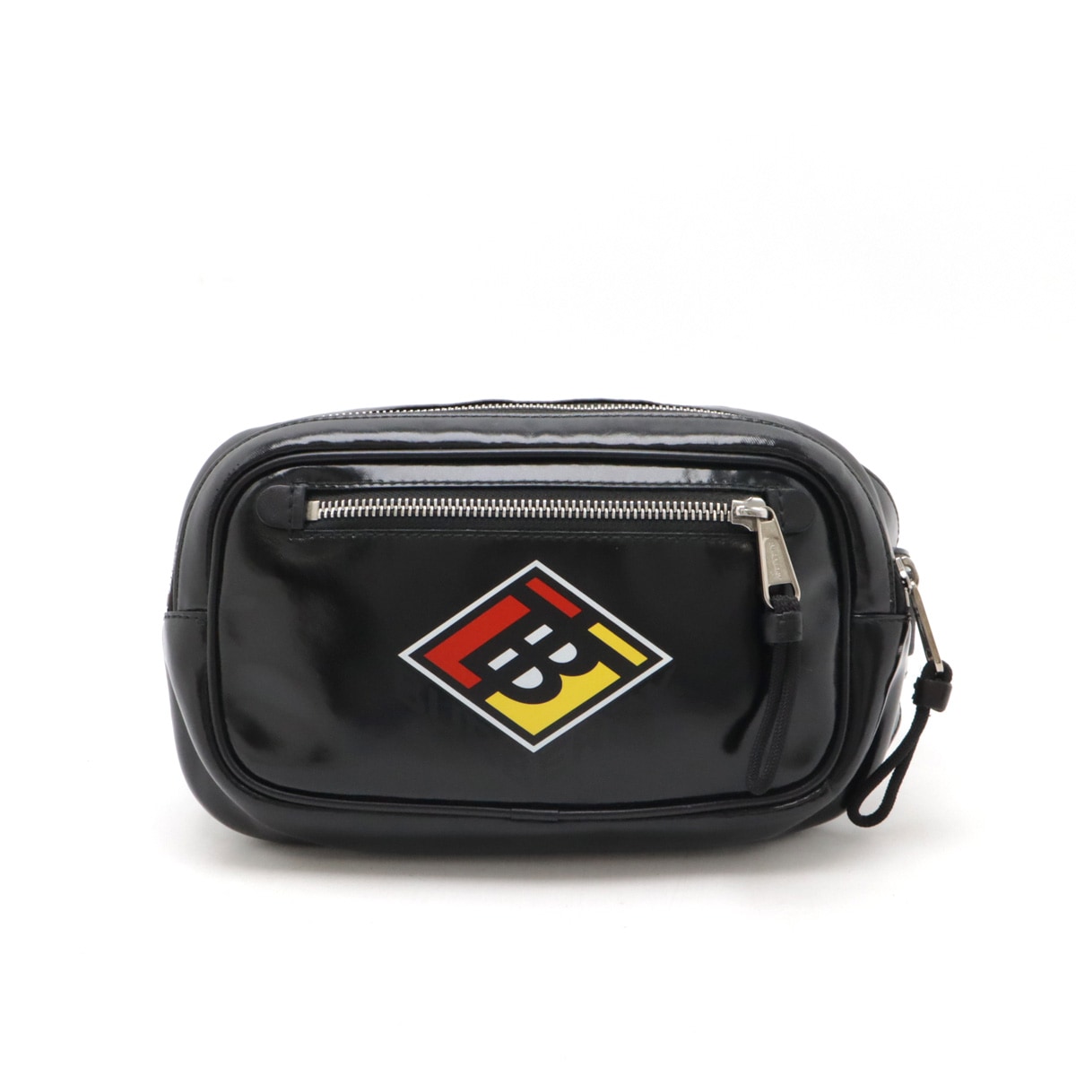 ロゴ プリント ボディバッグ バムバッグ ウエストポーチ PVC ブラック 黒 ホワイト 白 802178