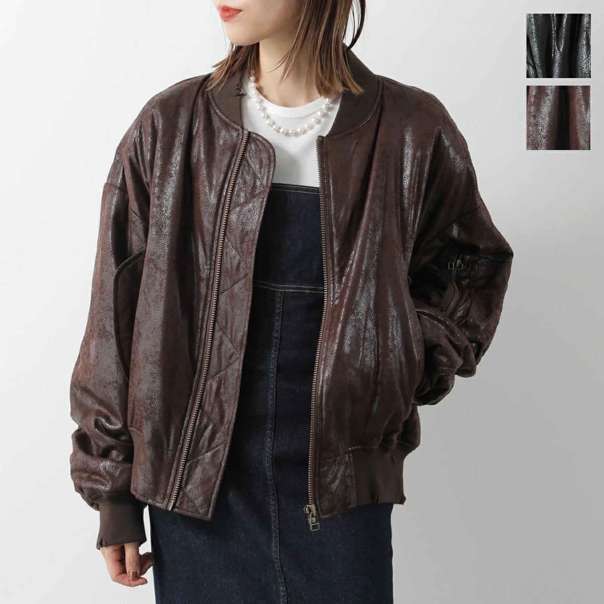 PROVOKE プロヴォーク ブルゾン fakeleather MA-1 PV-100046 レディース フェイクレザー ダメージ ジップアップ カラー2色 18,368円
