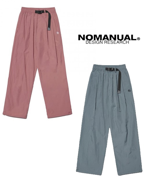 [NOMANUAL ]韓国の人気ドラマの中のファッション/ツータックナイロンパンツ(NM31PT01M1LP)