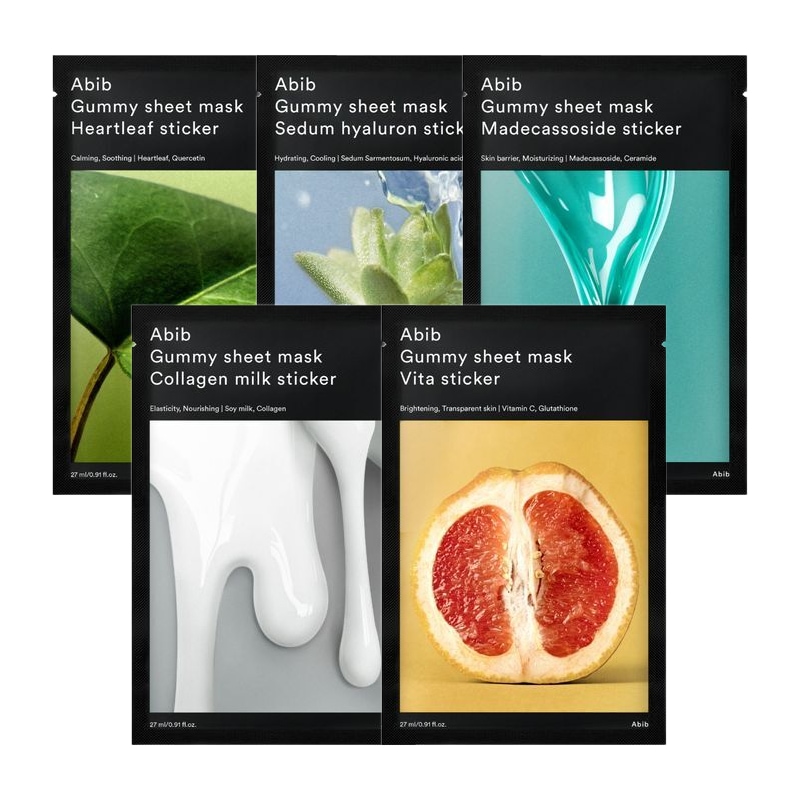 ガムシートマスクパック ステッカー 4種, 選べる 30枚(ドクダミ/水分草/マデカソサイド/コラーゲンミルク) / 韓国 人気 大容量 個包装 デイリー フェイスパック