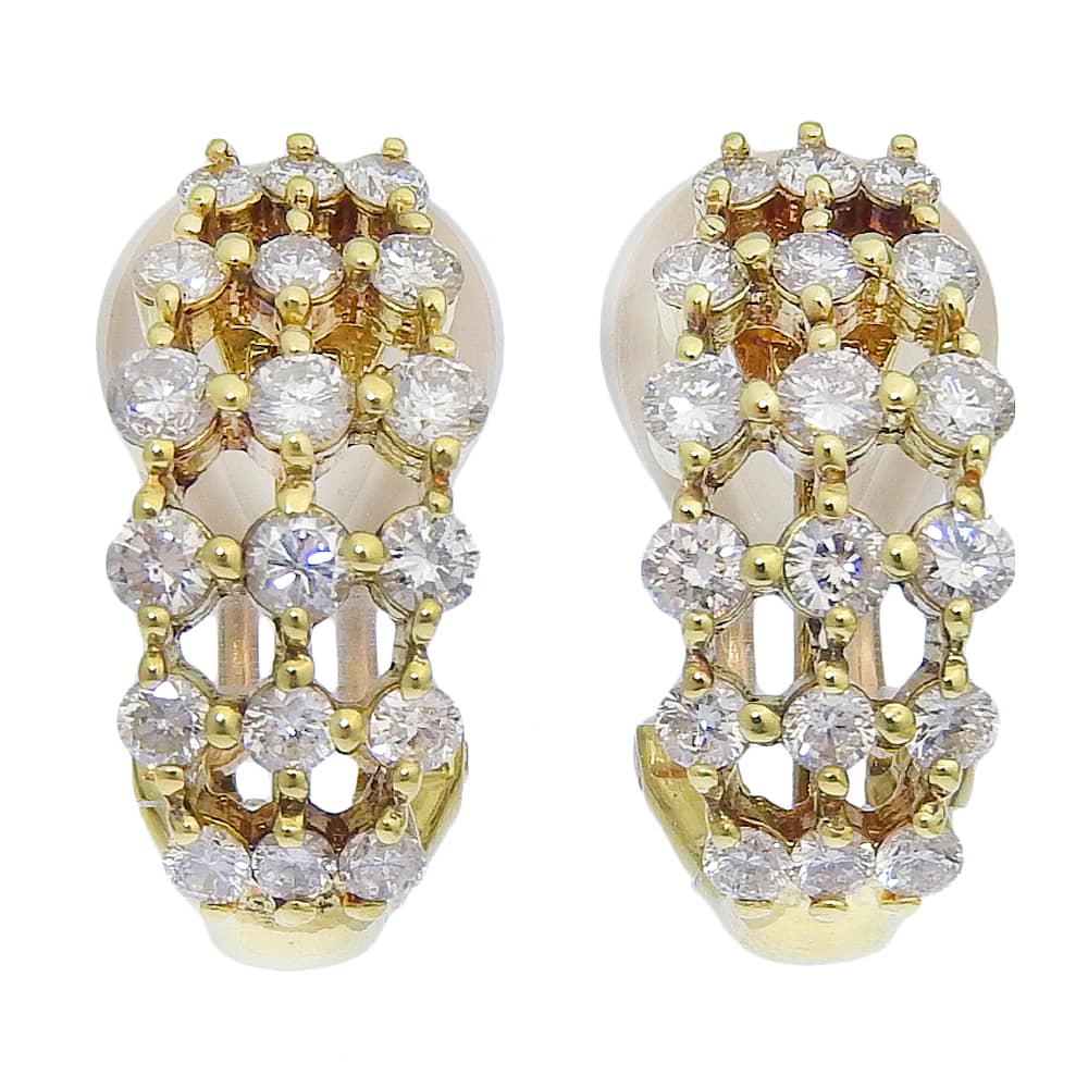 イヤリング K18イエローゴールド ダイヤモンド 0.50 約5.8g レディース 中古品 SAランク 81,400円