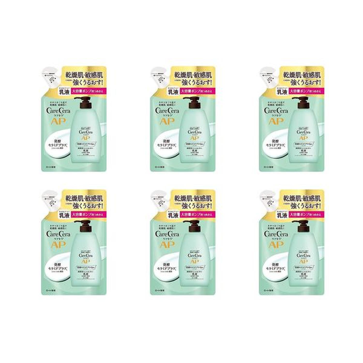 6個セット ロート製薬 ケアセラ APフェイス&ボディ乳液 大容量 つめかえ用