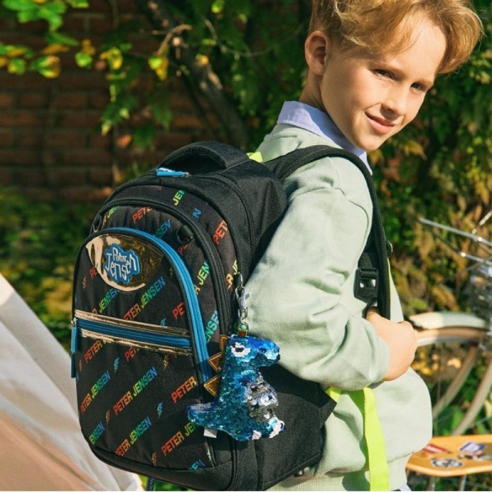 ピータージェンソン PJ BOY マルチロゴホリックバックパック + ポーチ（新ポケット活用）セット_PSS62UP14M_BK