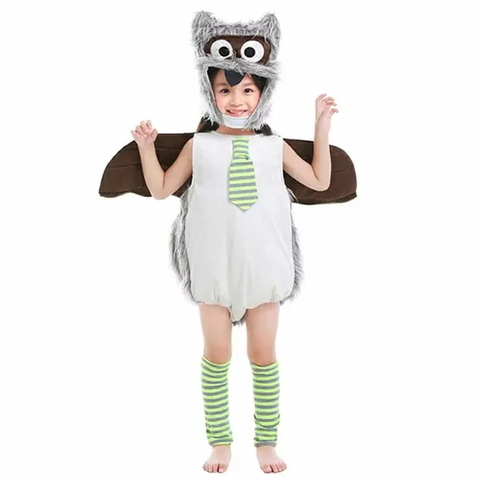 ハロウィン 衣装 子供 フクロウ服 ベビー 子供用 動物 コスプレ衣装 キッズ コスム かわいい 仮装 着ぐるみ クリスマス　動物服 イベント パーティー 文化祭 演劇 芝居 小道具 女の子 イ