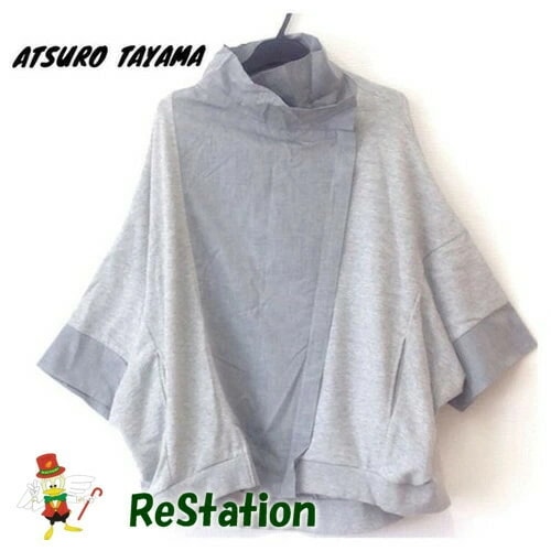 【中古】アツロウタヤマ ATSURO TAYAMA 切替 ドルマン ビッグZIP グレー レディース サイズ36