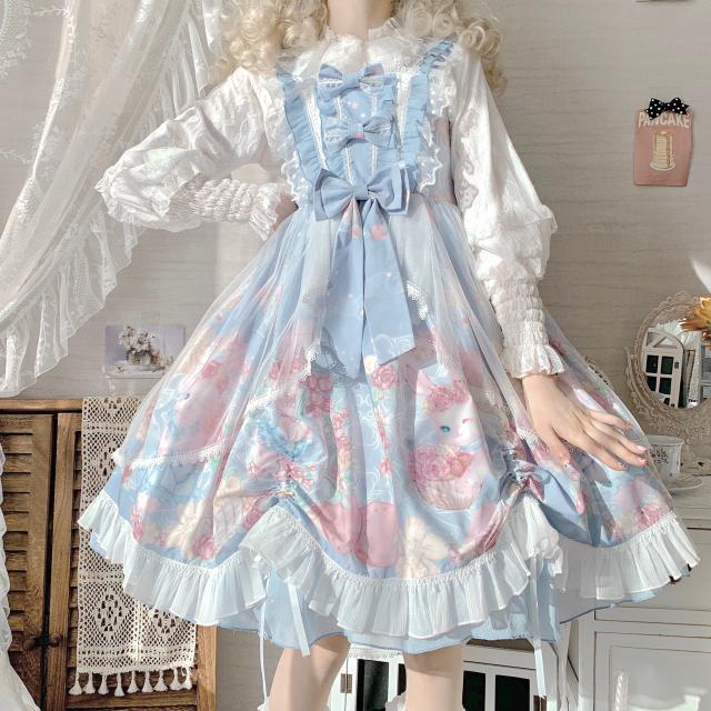 ロリータドレス 2024 春夏 新作 キャミワンピース 百掛け JKS 可愛らしい 日系30%までに制限コスチューム