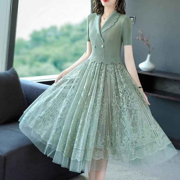 子供服 ワンピース 半袖 女の子 キッズワンピース レースワンピース 膝丈 チュニック 子供ドレス