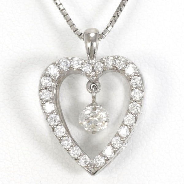 PT900 プラチナ K18WG ネックレス ダイヤ 0.20 SI1 0.44 鑑別書 中古