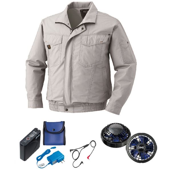 KU91400 空調服 綿薄手 タチエリ FAN2400SPBB/LISUPER1 シルバー L