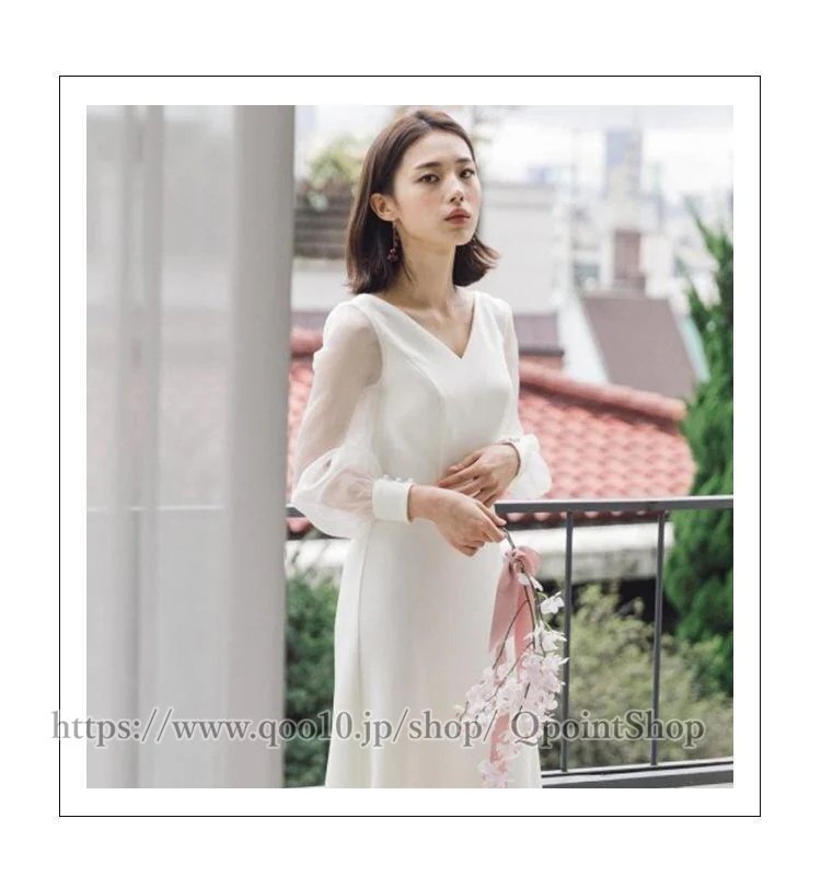 シンプル 花嫁 ウエディングド今週の割引は 25% オフですレス Aライン 花嫁 ビー 安い 安い パーティードレス 白 二次会 フォトウエディング ウェディングドレス エンパイア 長袖 結婚式