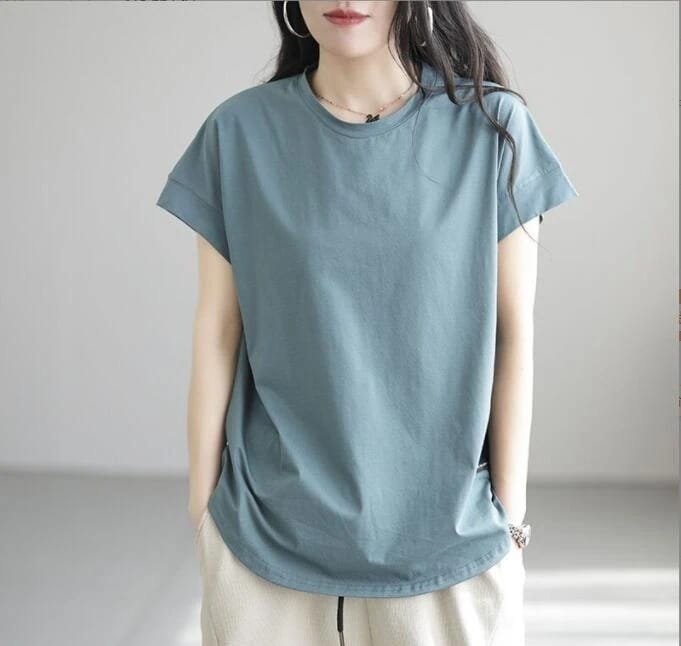 2個入り 半袖Tシャツ女ゆったり気質透かし彫りタイツ上着女ップ 韓国ファッション スウェット スポーツウェア