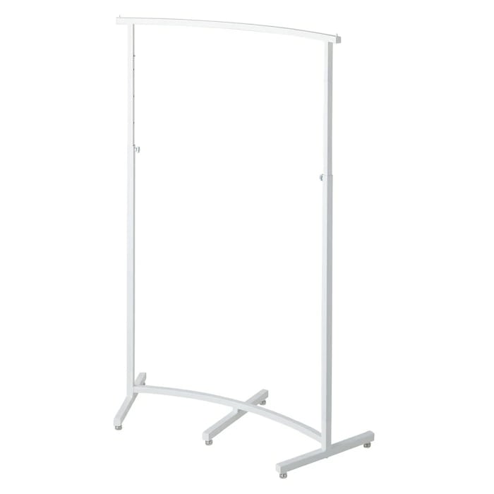 エントリーでポイント5倍！11月4日20:0011月11日1:59カーブハンガーラック 角パイプ ホワイト 1台 ハンガーラック パイプハンガー コートハンガー 業務用 シンプル 頑丈 伸縮 収納