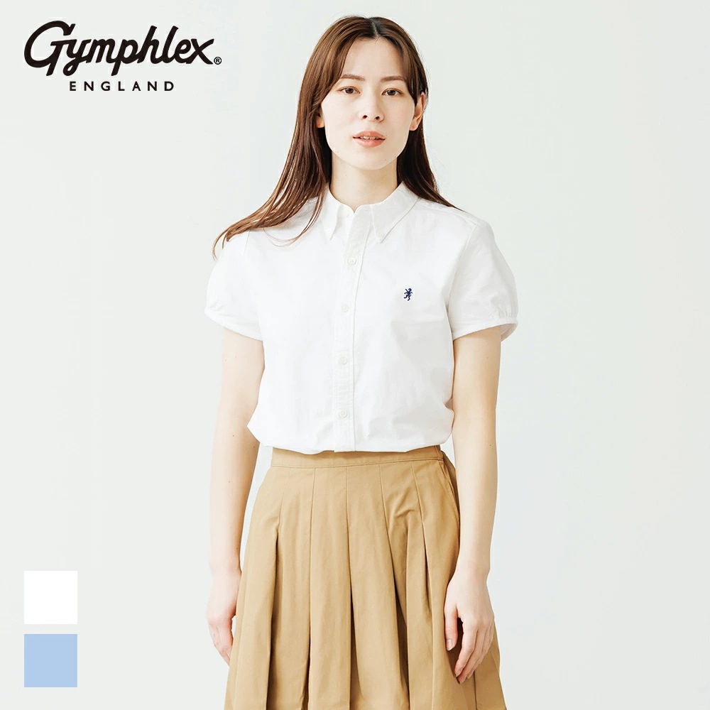 【2026春夏】ジムフレックス Gymphlex オックスフォード 半袖 ボタンダウンシャツ #GY-B0242SOX ブラウス 半そで シャツ 半袖シャツ トップス 春夏 シャツブラウス