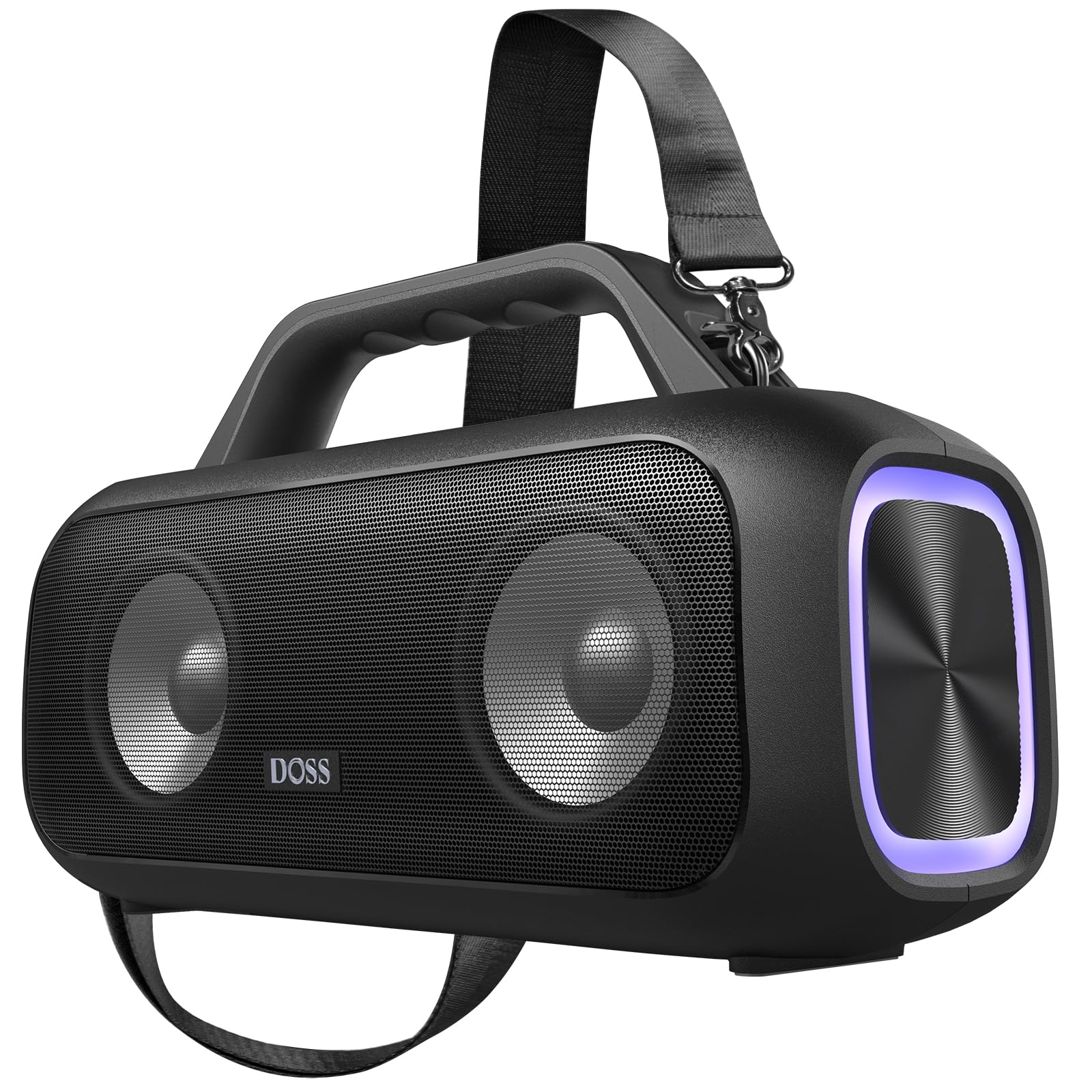 DOSS Extreme Boom S Bluetoothスピーカー 光る ポータブルスピーカー ワイヤレス 60W大音量 IPX6防水 25時間再生 重低音強化 バッテリー機能搭載 USB-C充電