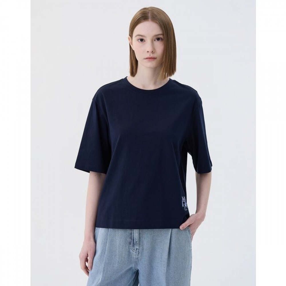 [24SS] [ベスト] [100% コットン] [クラシックセラー] ネイビーコットンショートスリーブTシャツ WSTS4BC25N2 6,789円