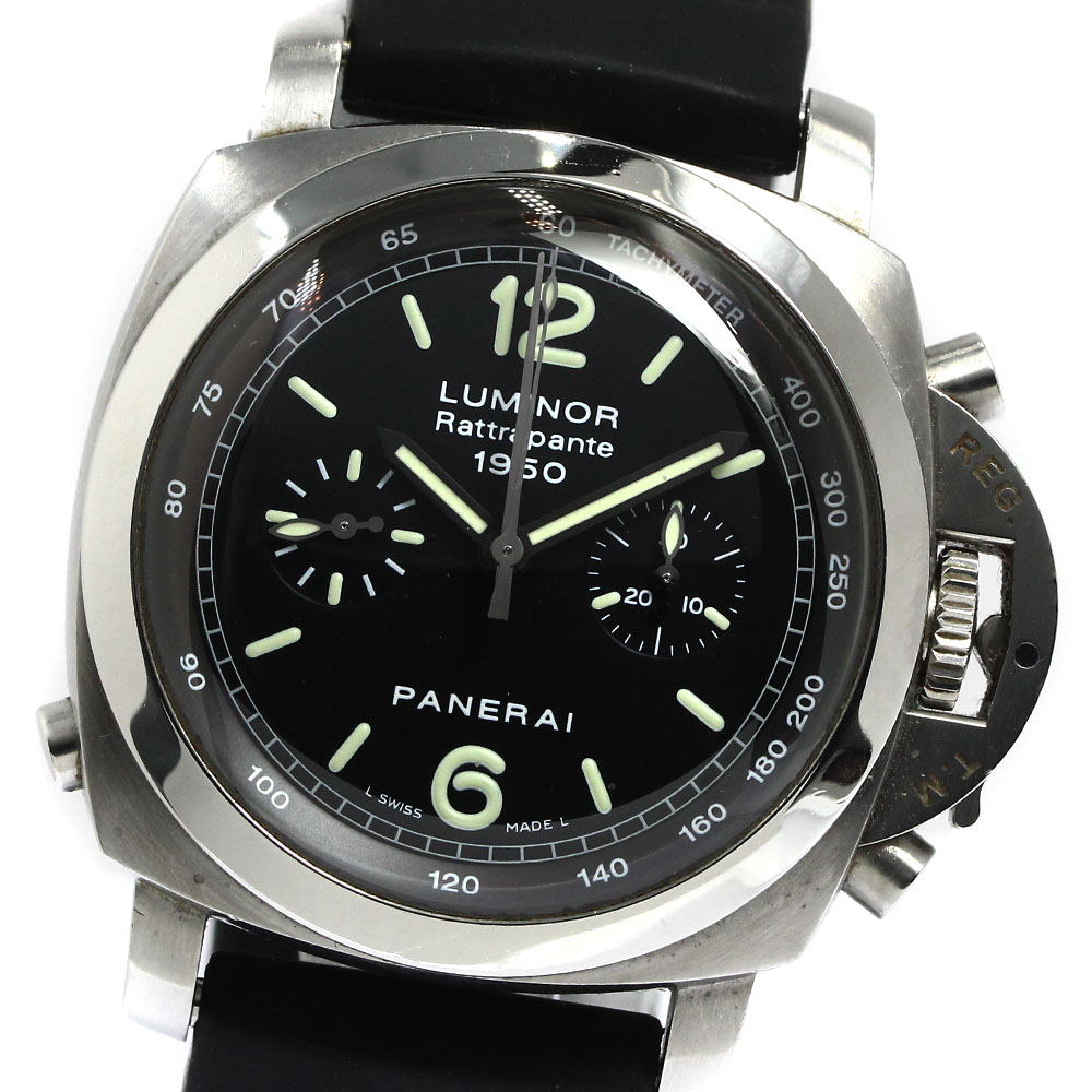 パネライ PANERAI PAM00213 ルミノール 1950 ラトラパンテ クロノグラフ 自動巻き メンズ _763602【中古】