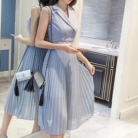 レトロ風 ワンピース ノースリーブ 春夏 きれいめ ロング フォーマル aライン aライン Aライン フレア プリーツスカート 膝下 ミモレ ミモレ丈 ロング ロング丈 7分丈 ミディアム丈 ミドル丈