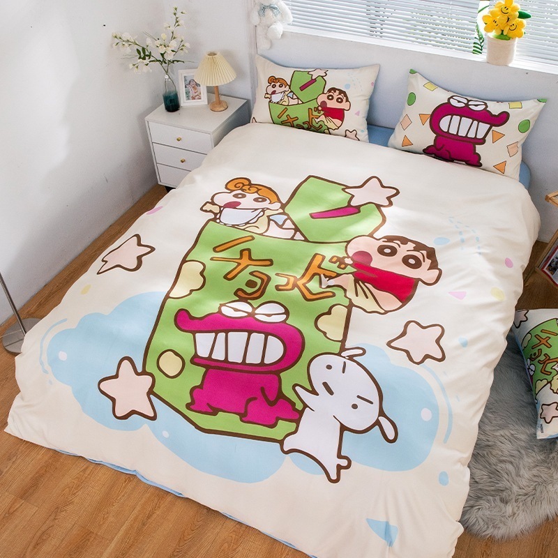漫画 クレヨンしんちゃん しんちゃん 四季 子供用 かわいい寝具4点セット 学生寮 ベッドシーツ 掛け布団セット 3点セット