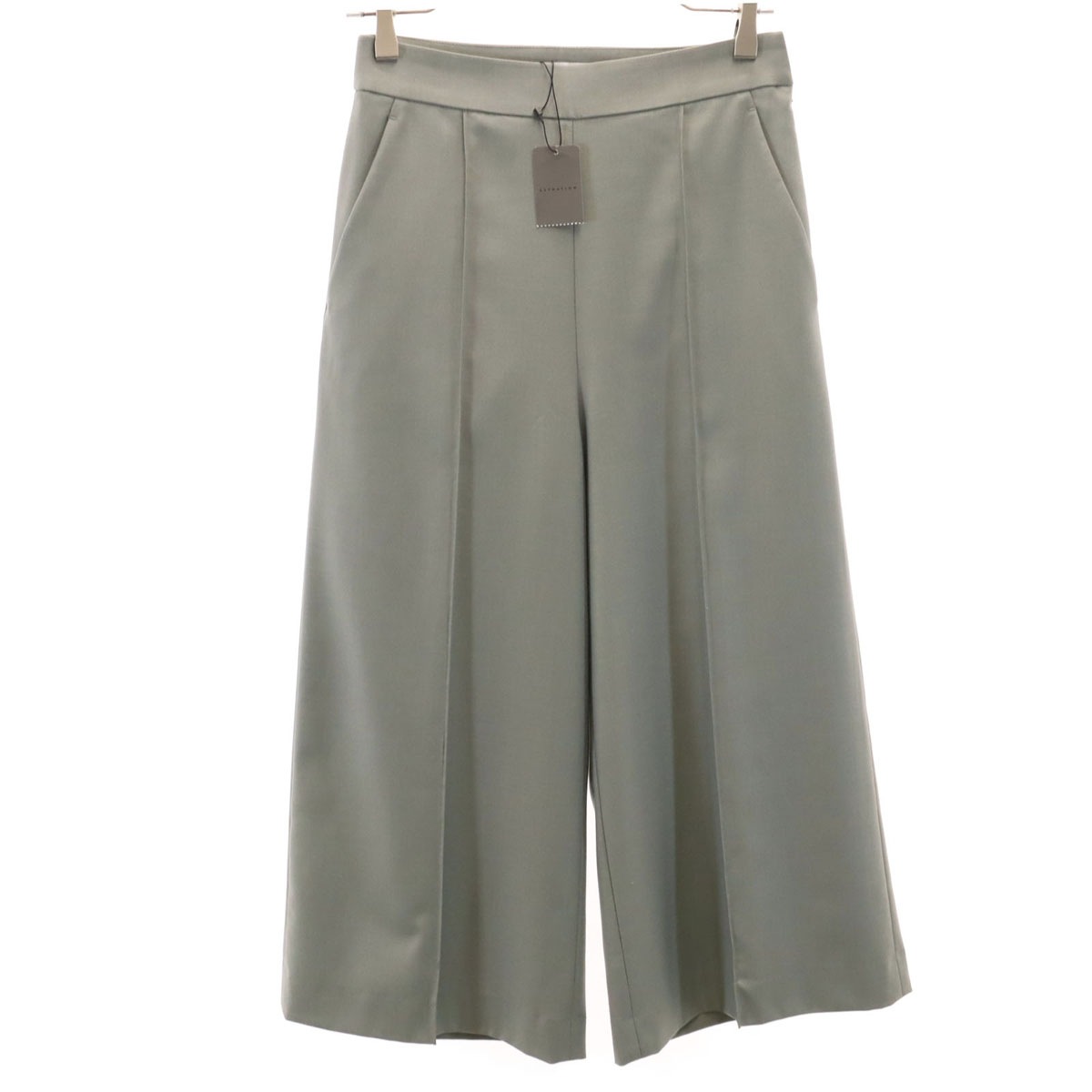 未使用 日本製 ワイドパンツ 38 グレー レディース 古着