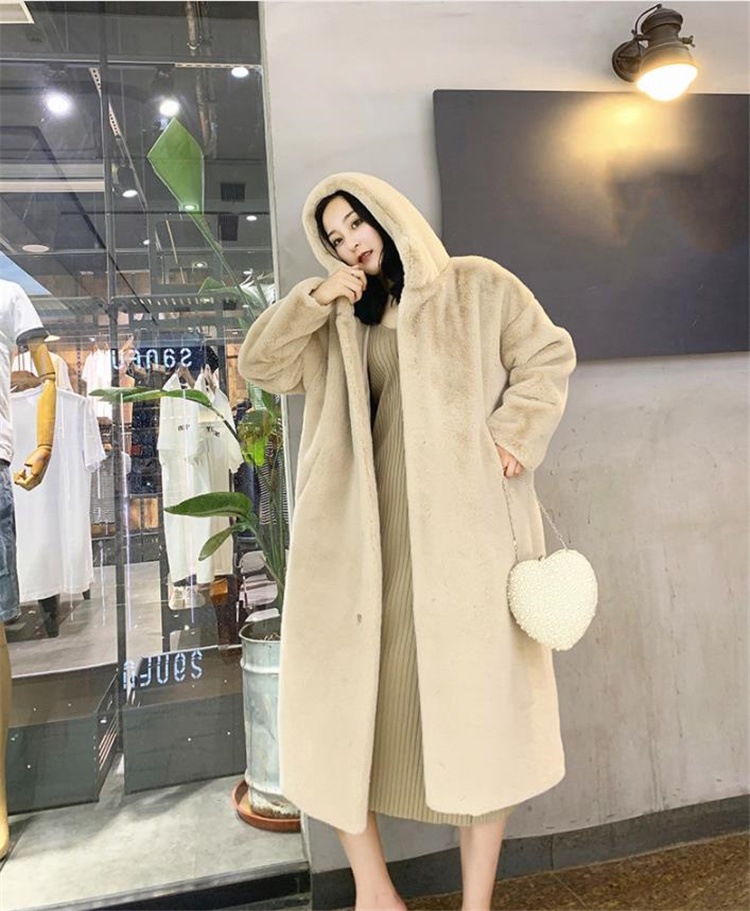 通勤する 21 秋冬 イミテーションミンク ファー 厚手 ゆったりする フード付きコート Vcspiscinas Com Br