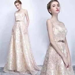 ドレス　二次会　花嫁パーティードレス　二次会　結婚式　花嫁衣ロングドレス演奏会カラードレスレッド　シャンパンイブニングドレスウエディングドレス披露宴演奏会発表会　レース　ロングドレスファスナー30%ま 12,336円