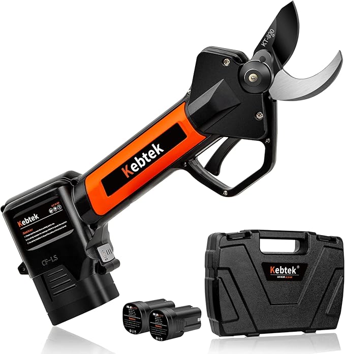 電動剪定バサミ 日本製テフロン非粘着性コーディング刃 16.8V コードレス 充電式剪定ばさみ 2500mAhのリチウム電池2個付き 電動枝切り鋏 プロ剪定鋏 園芸用具 日本語取扱説明書付き PSE認