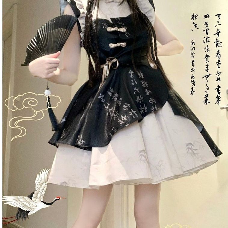 オリジナル ロリータ 二次元 可愛らしい 改良チャイナドレスロリータOPワンピース和服コスチュームコスチューム