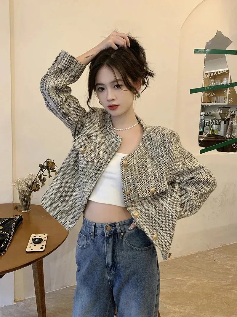 出荷が早い新作 おしゃれ 流行り 百掛け 気質 ショット丈 ジャケット カーディガン トップス アウター 長袖 ジャケット