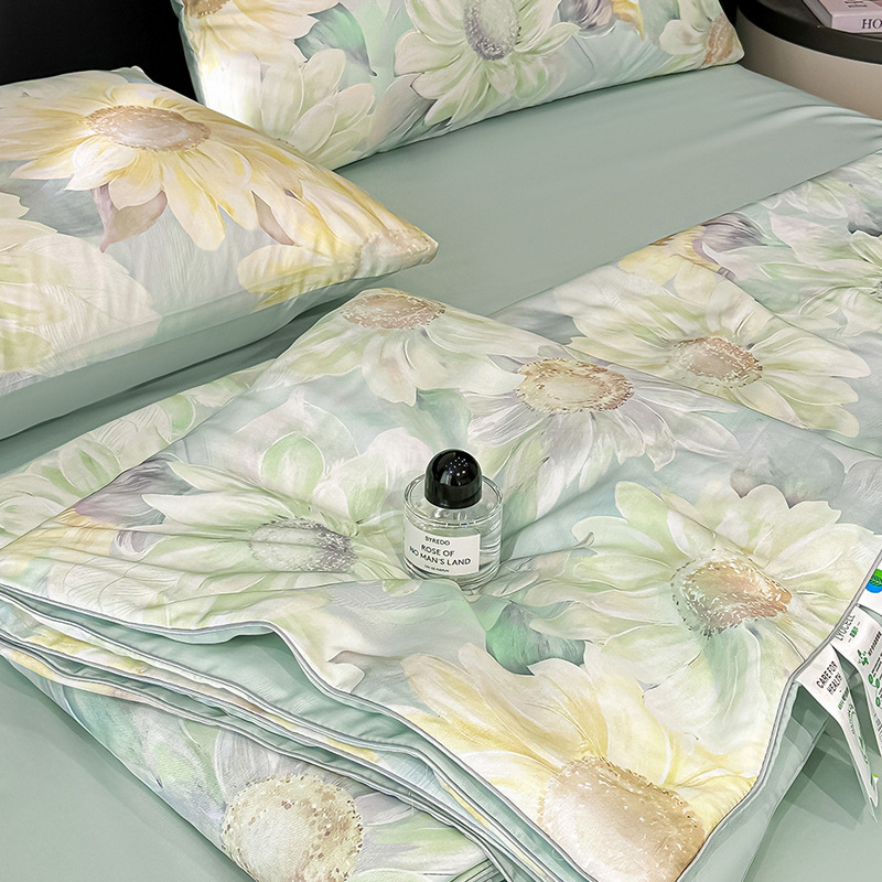 リーゼルテニスサマーキルト4ピースセットシンプルベッドシートスタイル夏の夏クールキルトエアコンキルト