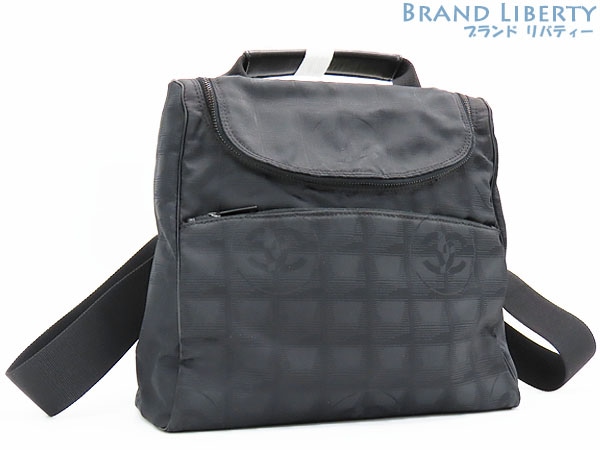 レア美品シャネルニュートラベルライン2WAYバックパックリュックサック斜め掛けショルダーバッグブラックA15958