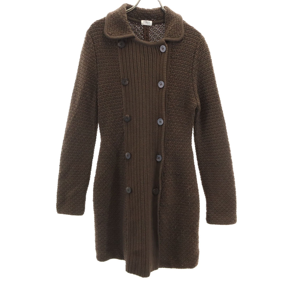 FOXEY BOUTIQUE フォクシー ブティック 日本製 ニット コート ブラウン レディース 古着
