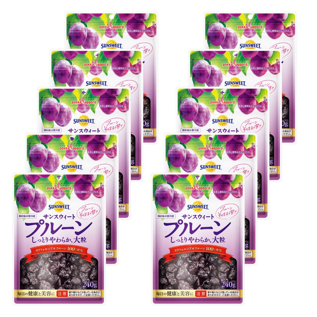 ポッカサッポロ サンスウィート プルーン チャック付 240g ×10袋 5,695円