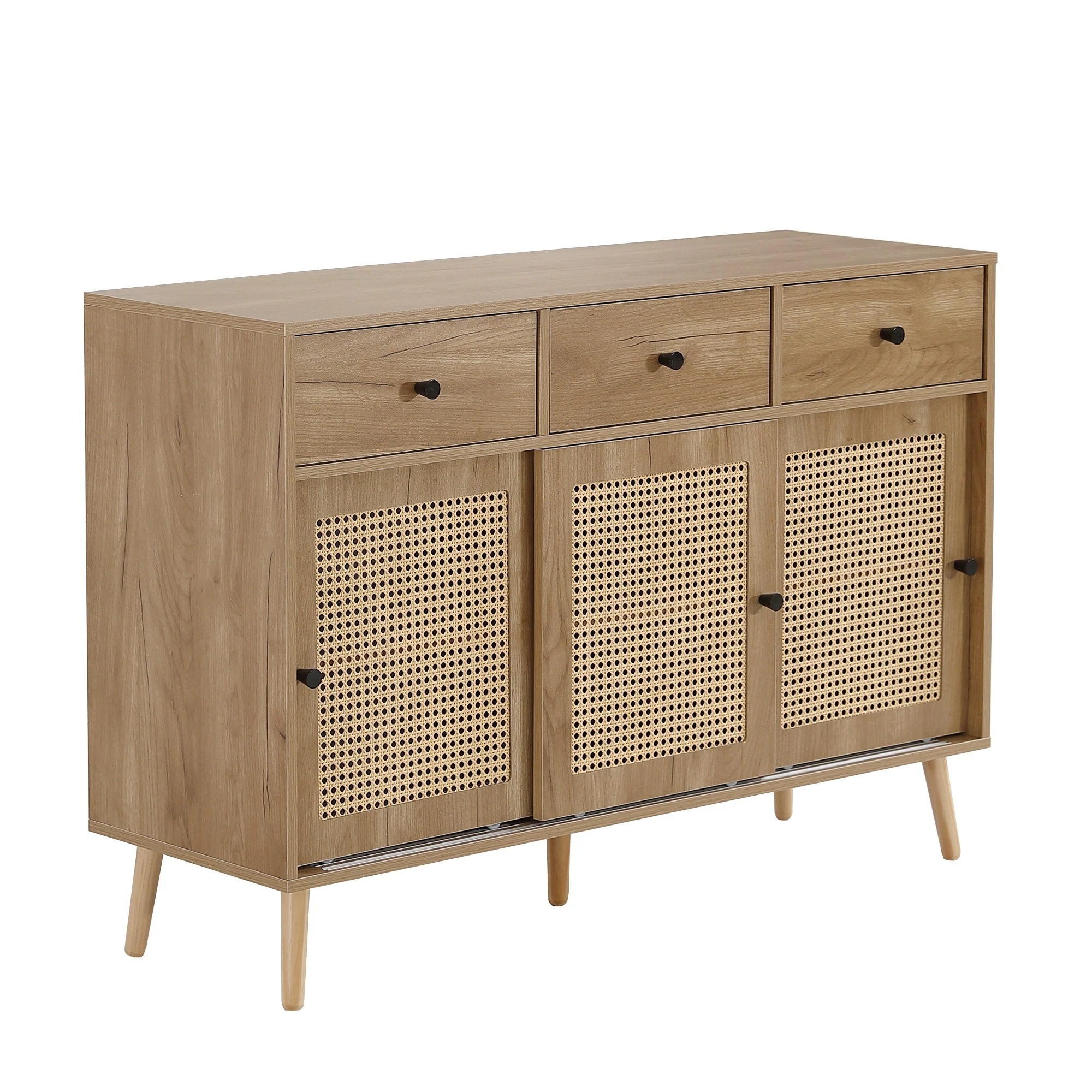 【安心保証】キャビネット サイドボード チェストラタン調 ラタン風 引き出し付き 大容量 収納棚 リビング 収納 ローボード 収納チェスト2段 サイドボード 扉付き リビングボード 洋服 タンス 収納