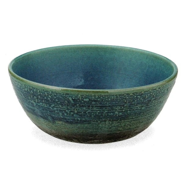 ブルーガラス松皮手洗鉢